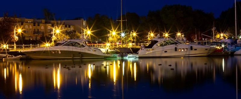 Nighttime boats