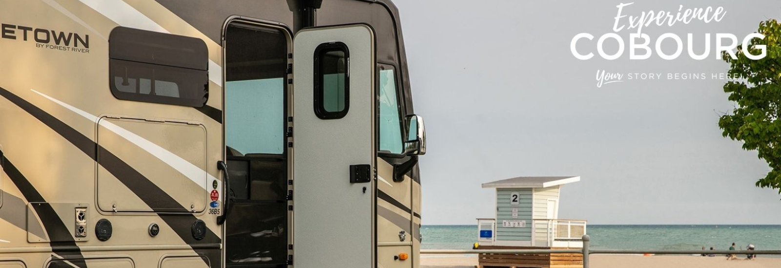 Image of trailer facing Victoria Beach